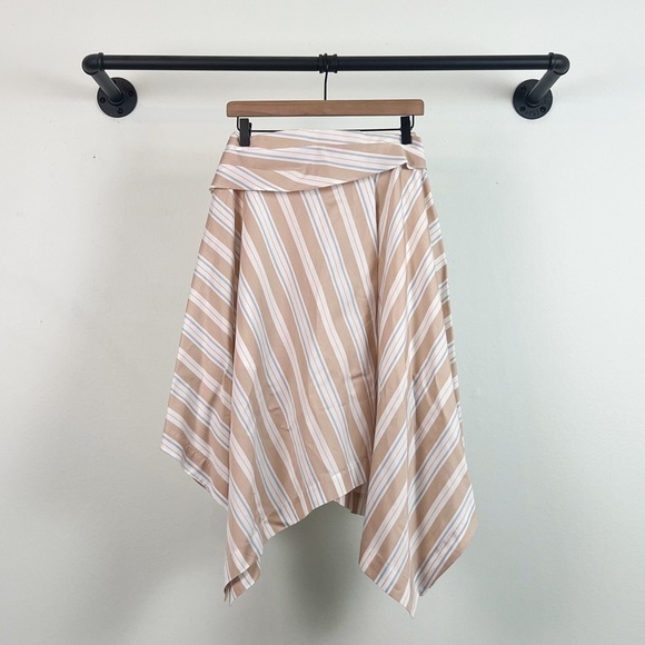 NWT Anthropologie Maeve Asymmetrical Striped Wrap Skirt - Picture 5 of 9